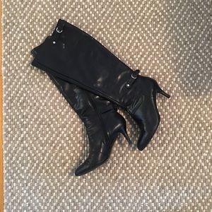 Black Leather Nine West Boots
